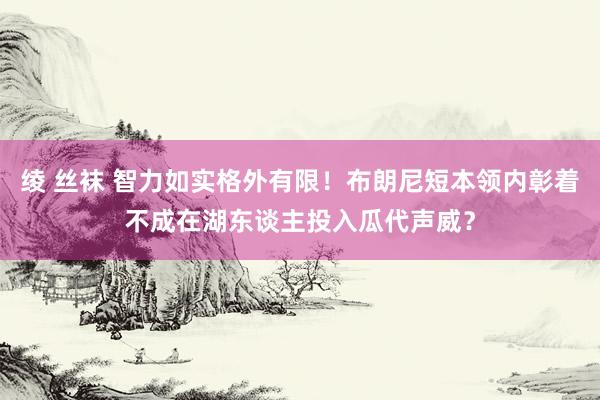 绫 丝袜 智力如实格外有限！布朗尼短本领内彰着不成在湖东谈主投入瓜代声威？