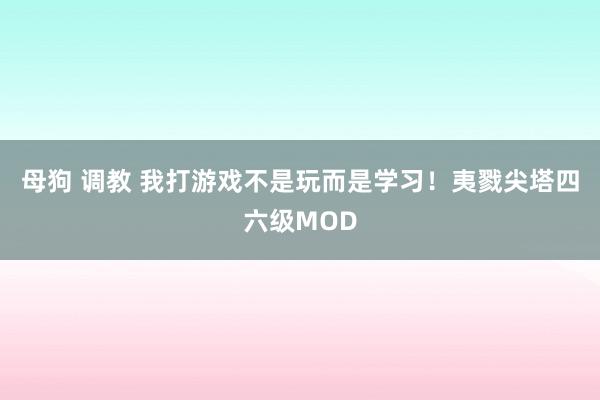 母狗 调教 我打游戏不是玩而是学习！夷戮尖塔四六级MOD