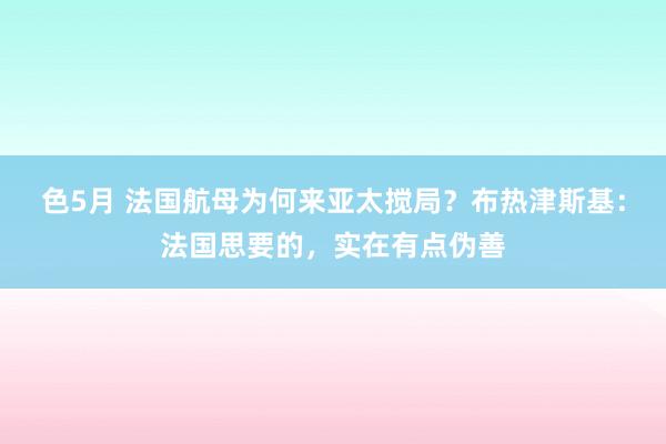 色5月 法国航母为何来亚太搅局？布热津斯基：法国思要的，实在有点伪善