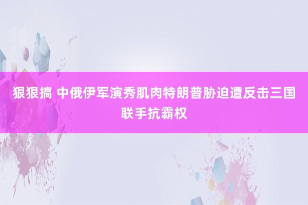 狠狠搞 中俄伊军演秀肌肉特朗普胁迫遭反击三国联手抗霸权
