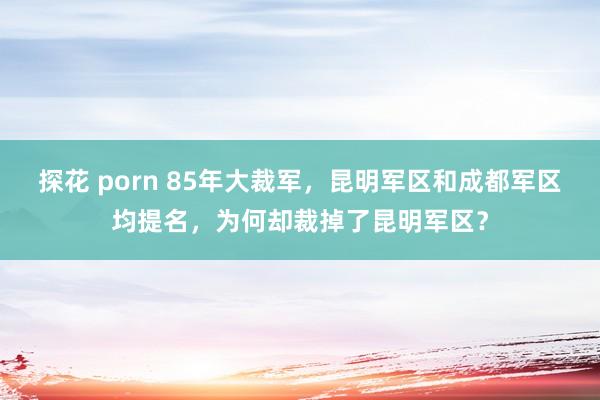 探花 porn 85年大裁军，昆明军区和成都军区均提名，为何却裁掉了昆明军区？