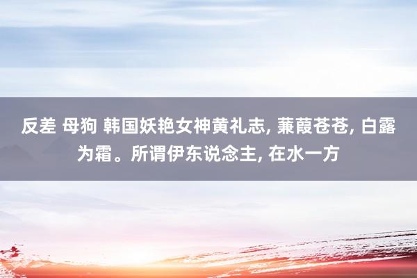 反差 母狗 韩国妖艳女神黄礼志, 蒹葭苍苍, 白露为霜。所谓伊东说念主, 在水一方