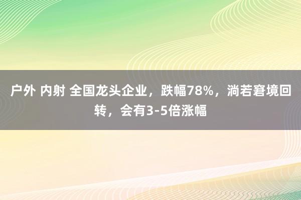 户外 内射 全国龙头企业，跌幅78%，淌若窘境回转，会有3-5倍涨幅