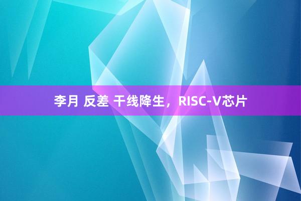 李月 反差 干线降生，RISC-V芯片